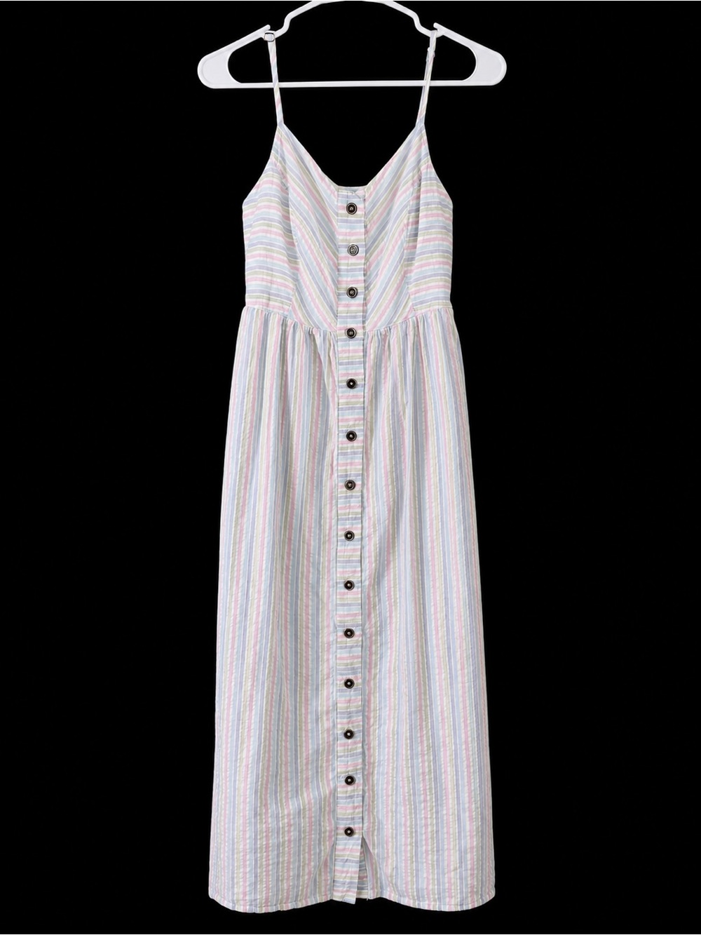 ModCloth Pastel Striped Button-Front Midi Dress - Multi